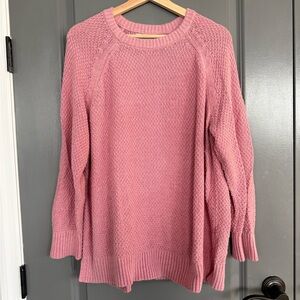Old Navy Pink Textured Knit Crew Neck Sweater Size Large